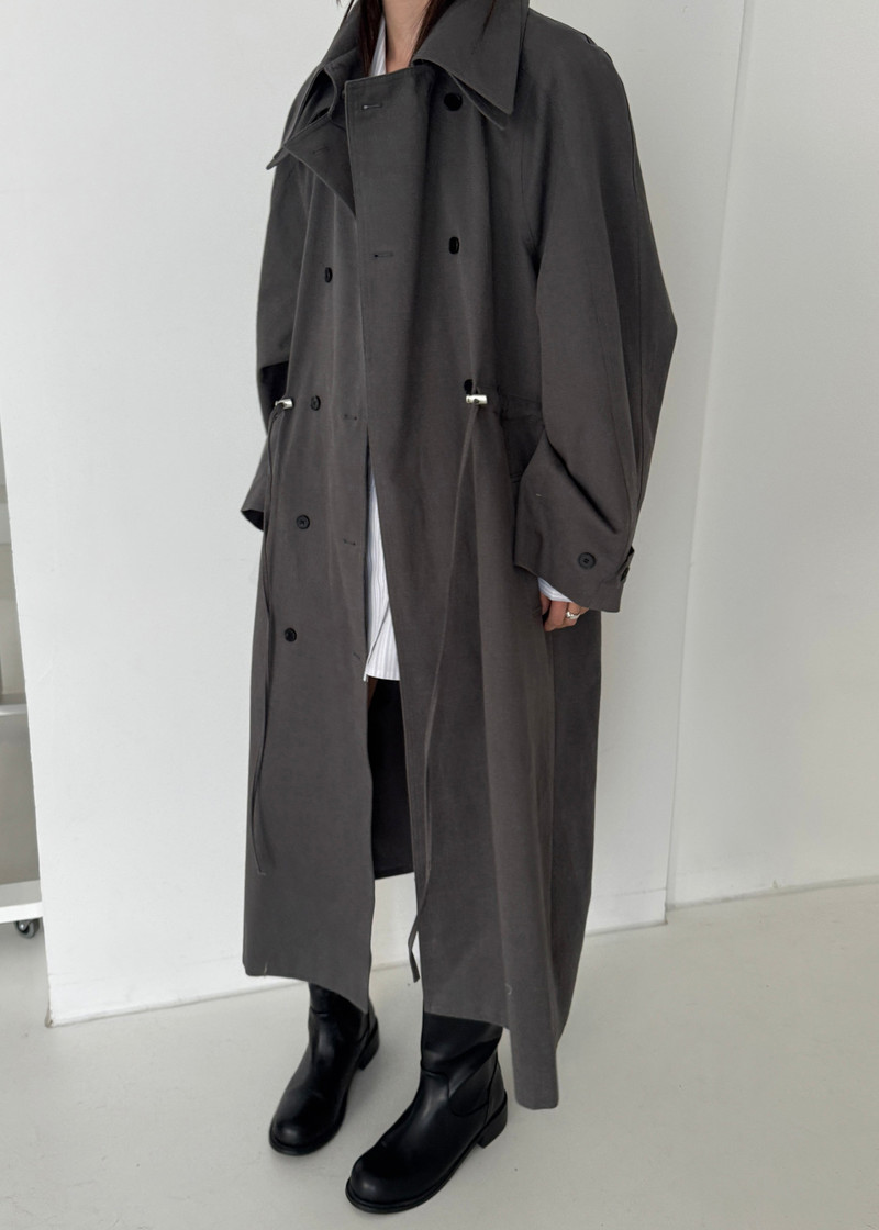 Elrod Drawstring Trench - Grey 3