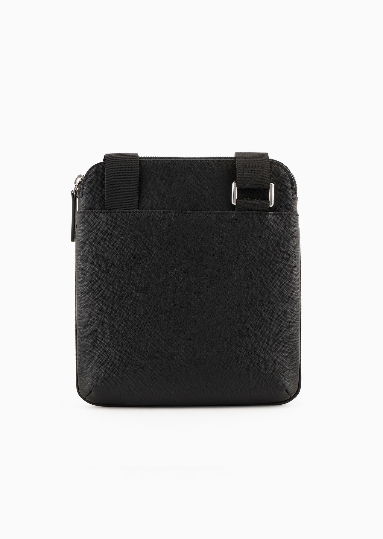 ASV regenerated Saffiano leather flat shoulder bag with eagle plate - 3
