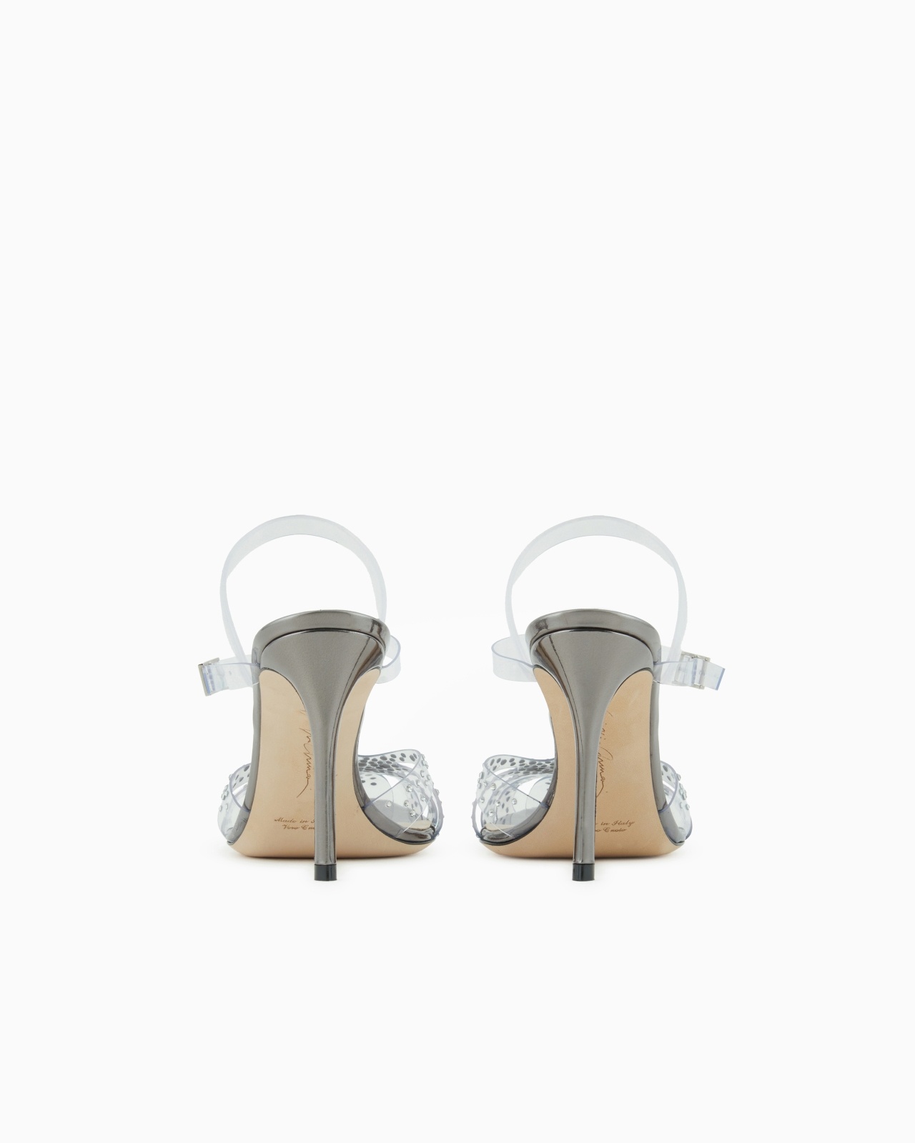 PVC AND RHINESTONE HEELED SANDALS - 4