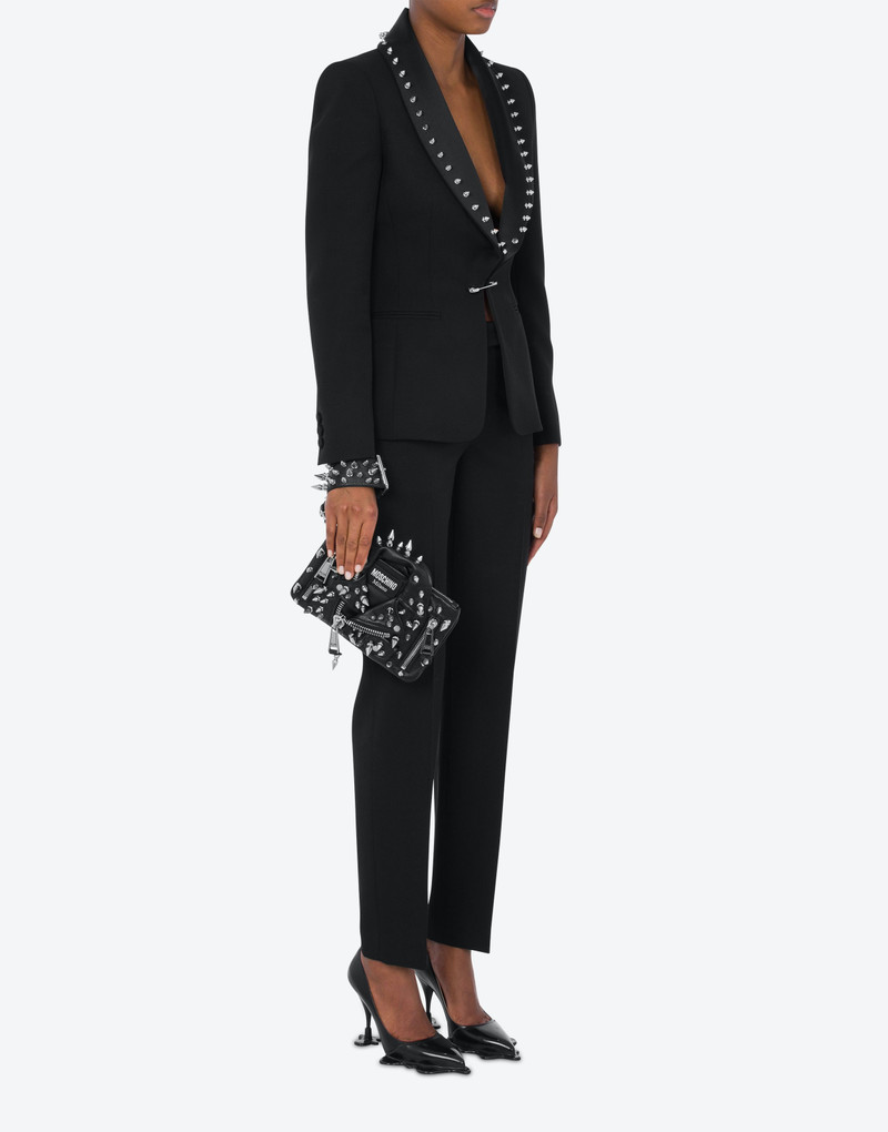 Moschino MOSCHINO BIKER BAG CLUTCH IN NAPPA LEATHER WITH STUDS outlook