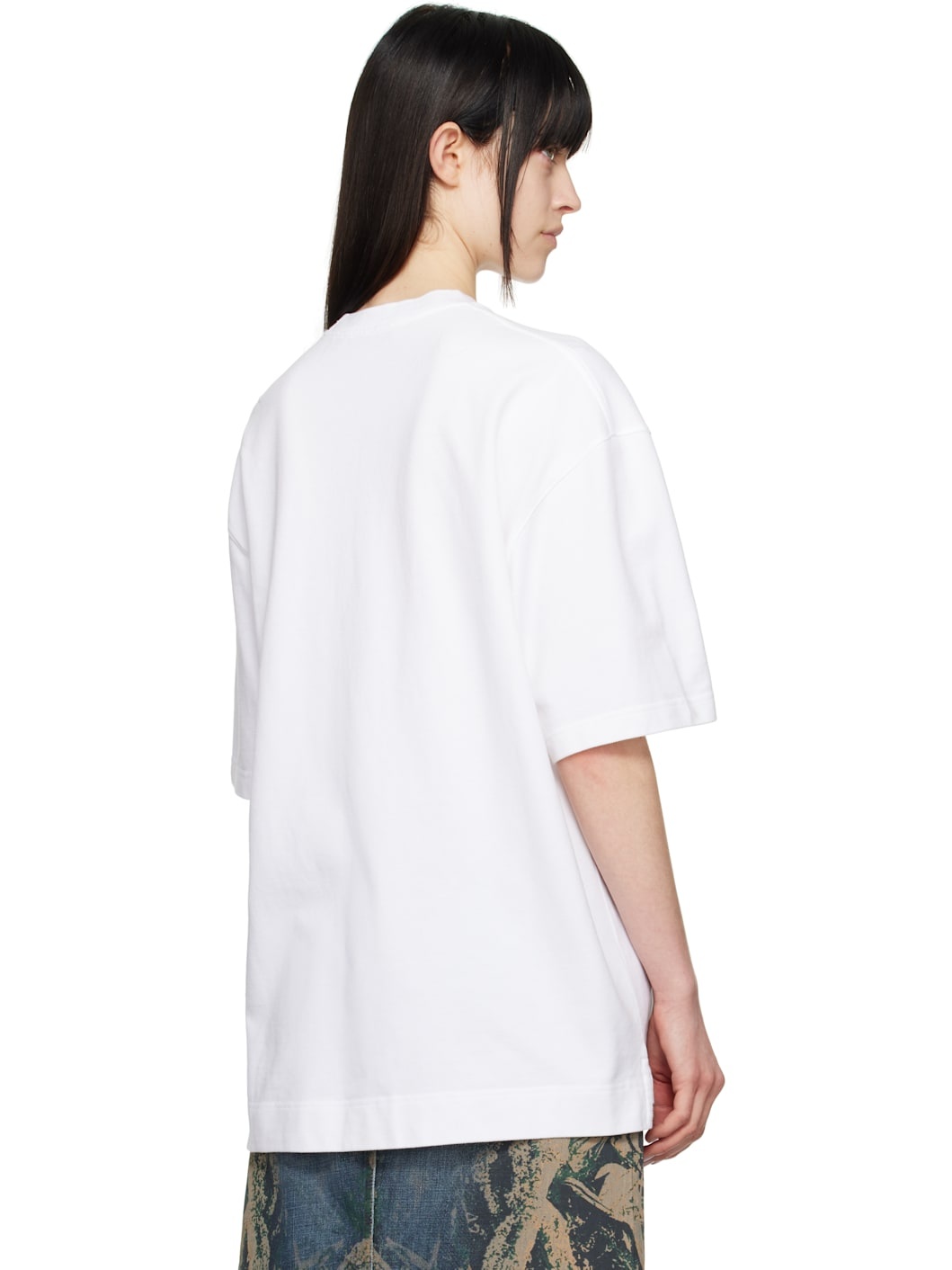 White Relaxed Fit Logo T-shirt - 3