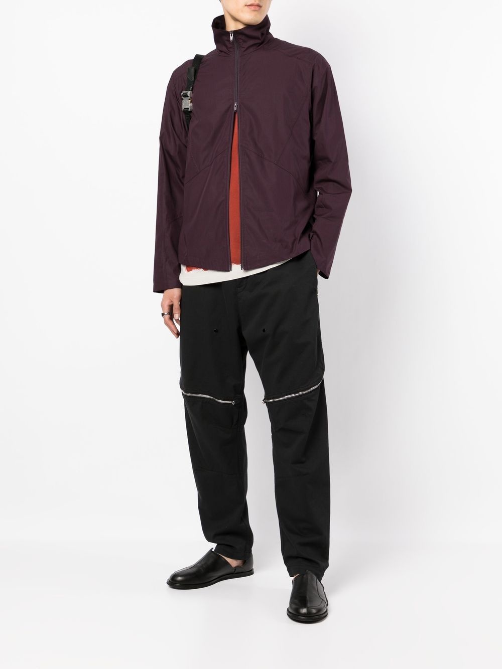 zipped-up stand-up neck jacket - 2