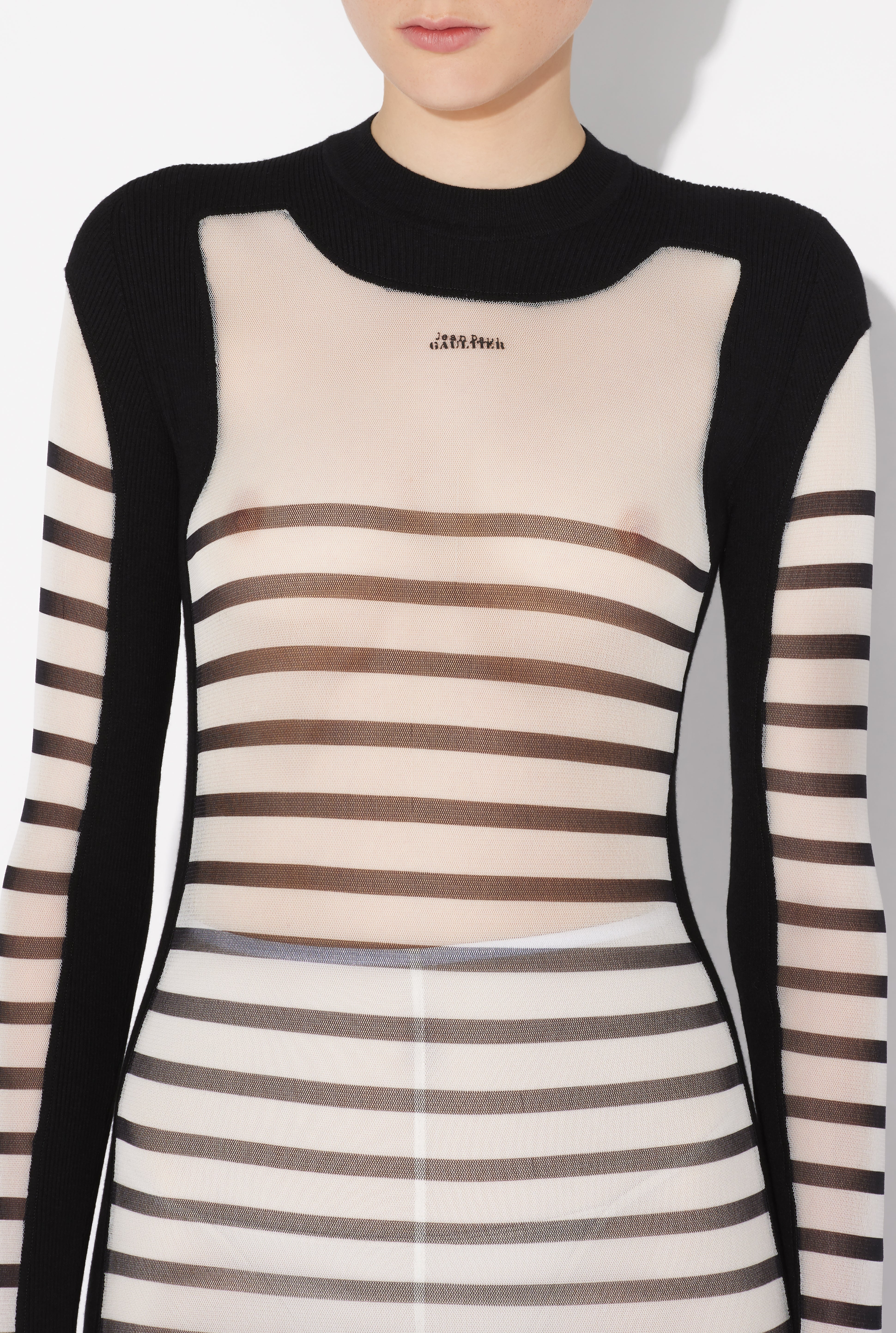 THE LONG BI-MATERIAL MARINIÈRE DRESS - 4