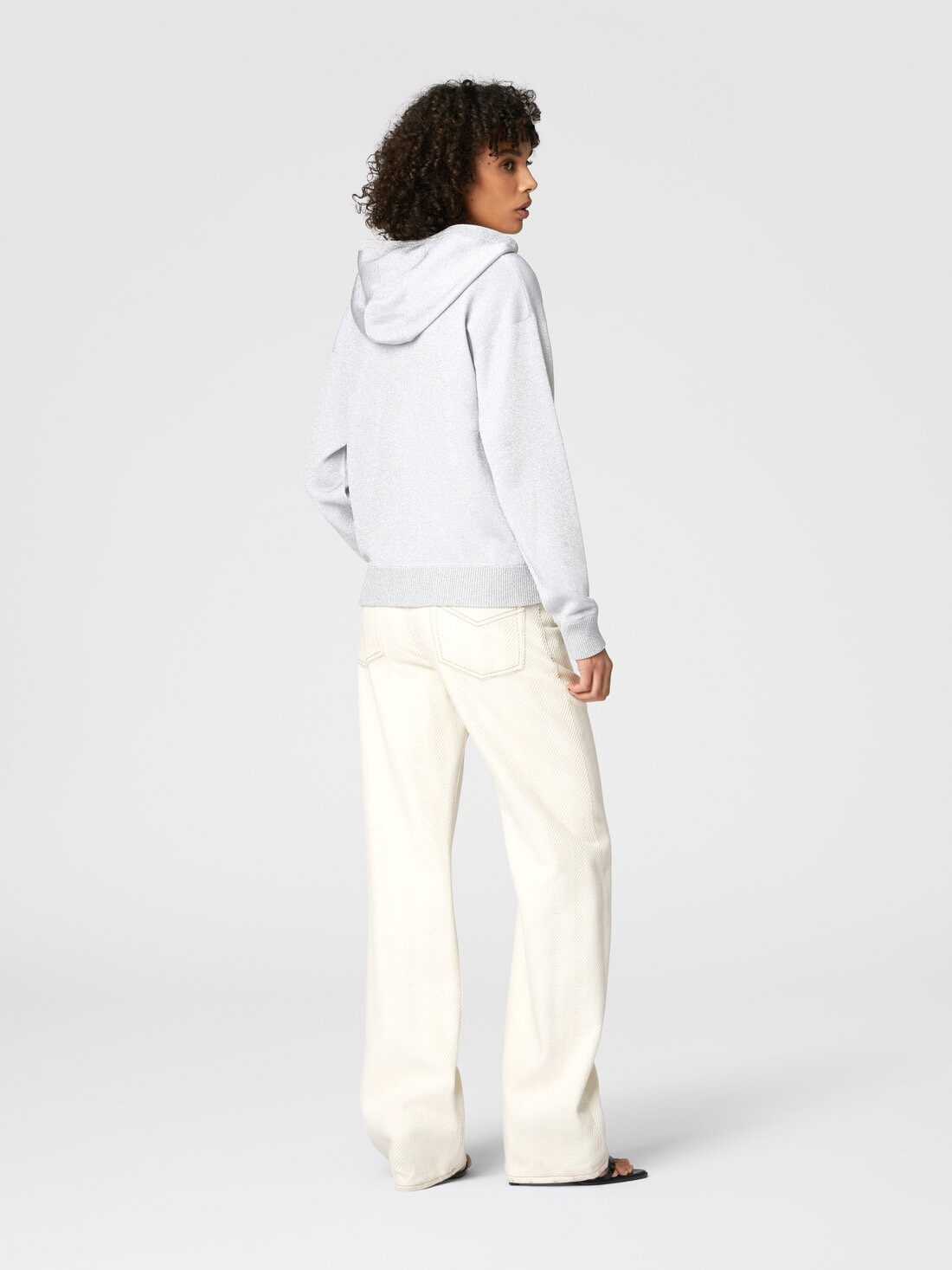 Lamé viscose hooded sweatshirt - 3
