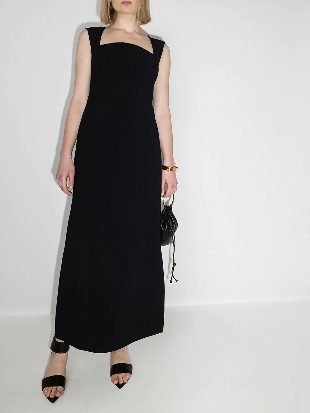 square-neck long dress - 2