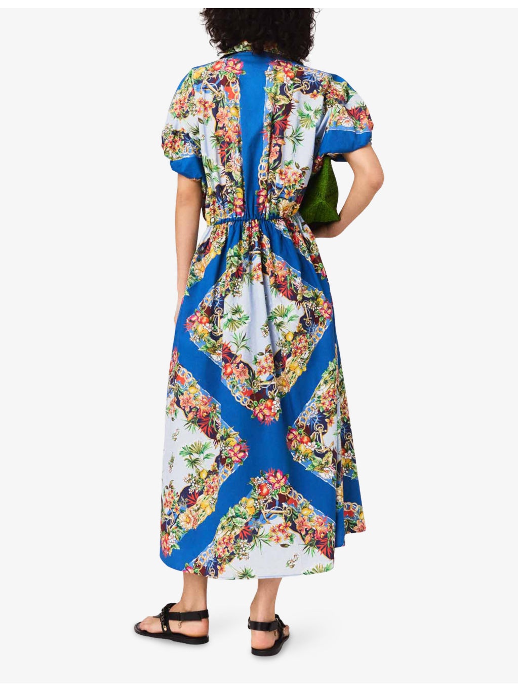 Floral-Print Puff-Sleeve Cotton Maxi Dress - 4