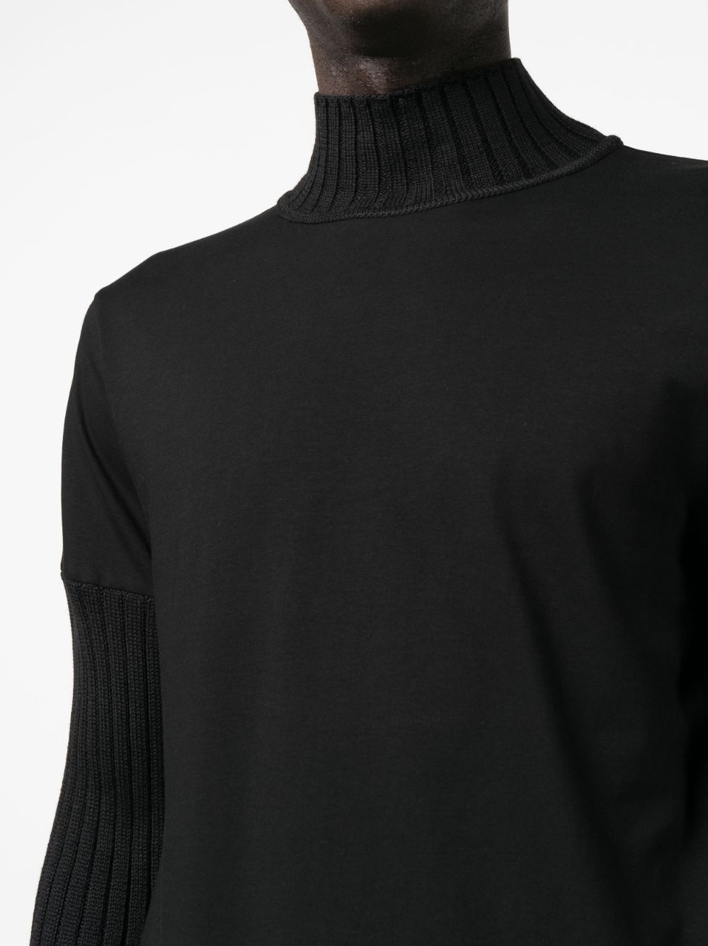 ribbed-detail high-neck sweatshirt - 5