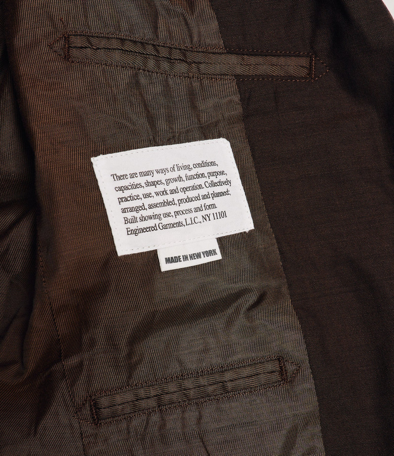 Andover Jacket for Nepenthes NY and Blue in Green - Dark Brown Tropical Wool 8