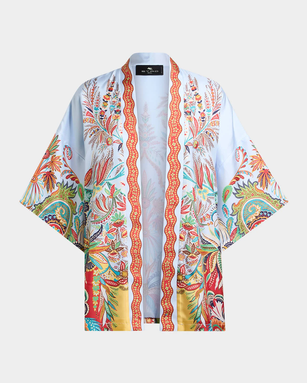 Kesa Multicolor Silk Kaftan Jacket - 1