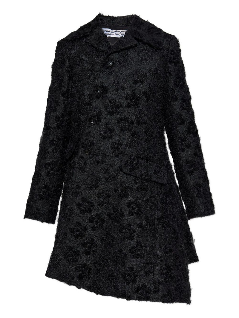floral-embroidered asymmetric coat 1