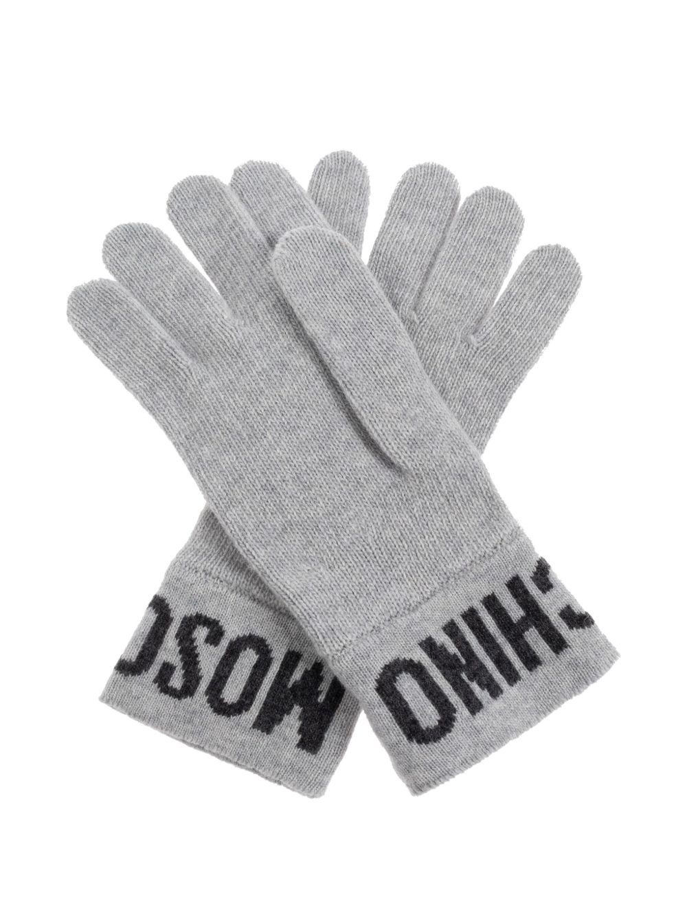 logo-detail wool gloves - 1