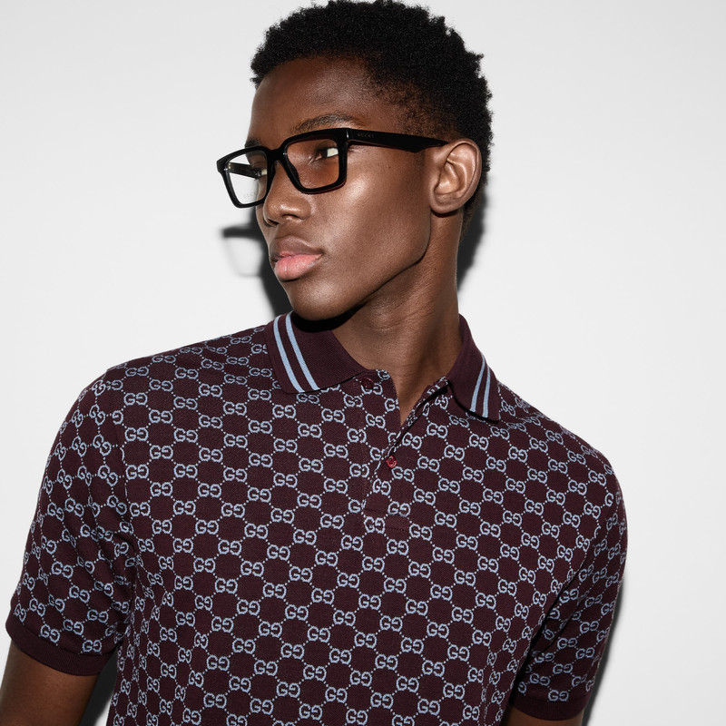 GG cotton piquet jacquard polo shirt 5