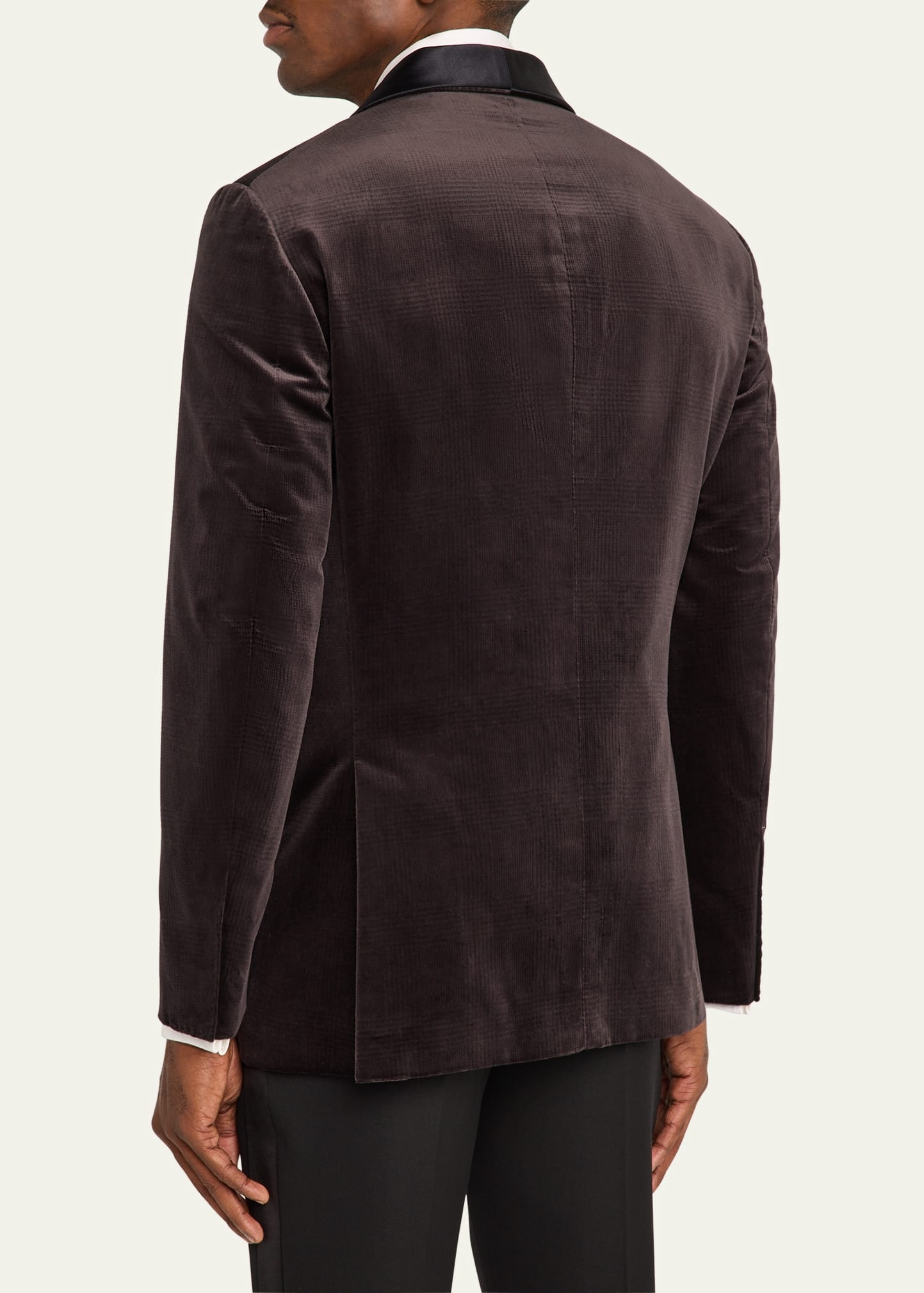 Men's Plaid Velvet Sport Coat - 3