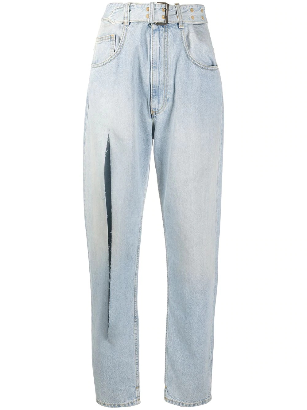 slit-detail tapered jeans - 1