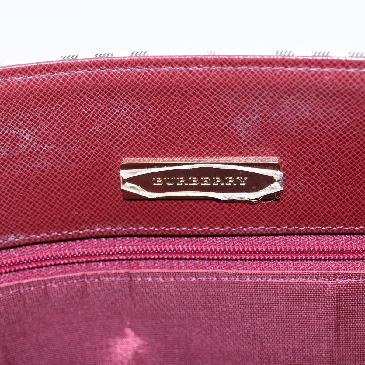 Burberry Nova Check Tote Bag Canvas Leather Beige Bordeaux - 10
