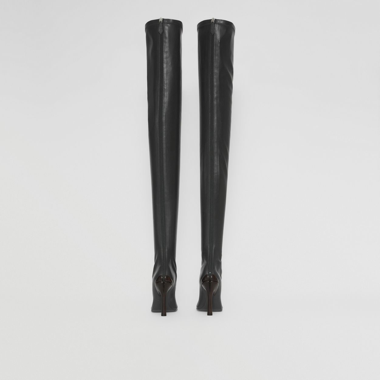 Faux Leather Over-the-knee Sock Boots - 5