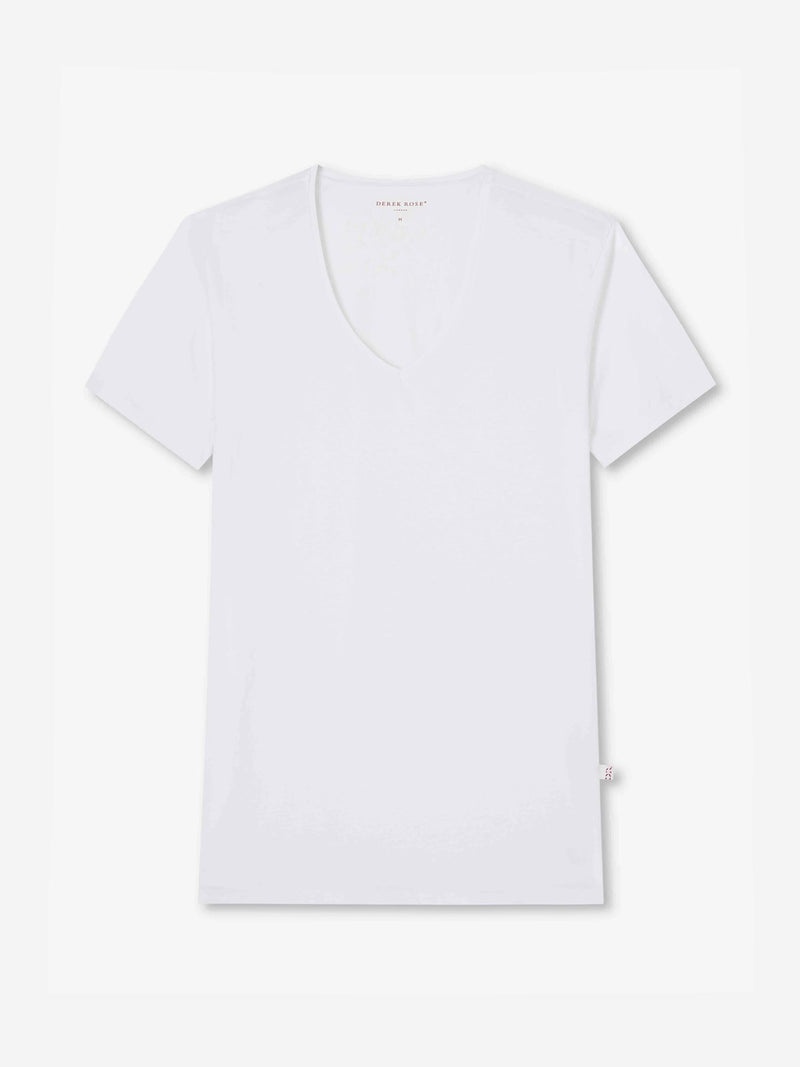 Men's Underwear V-Neck T-Shirt Jack Pima Cotton Stretch White - 2