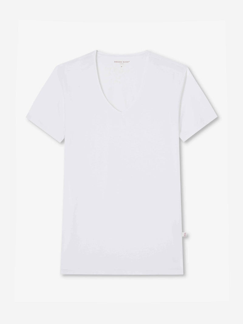 Derek Rose Men's Underwear V-Neck T-Shirt Jack Pima Cotton Stretch White outlook