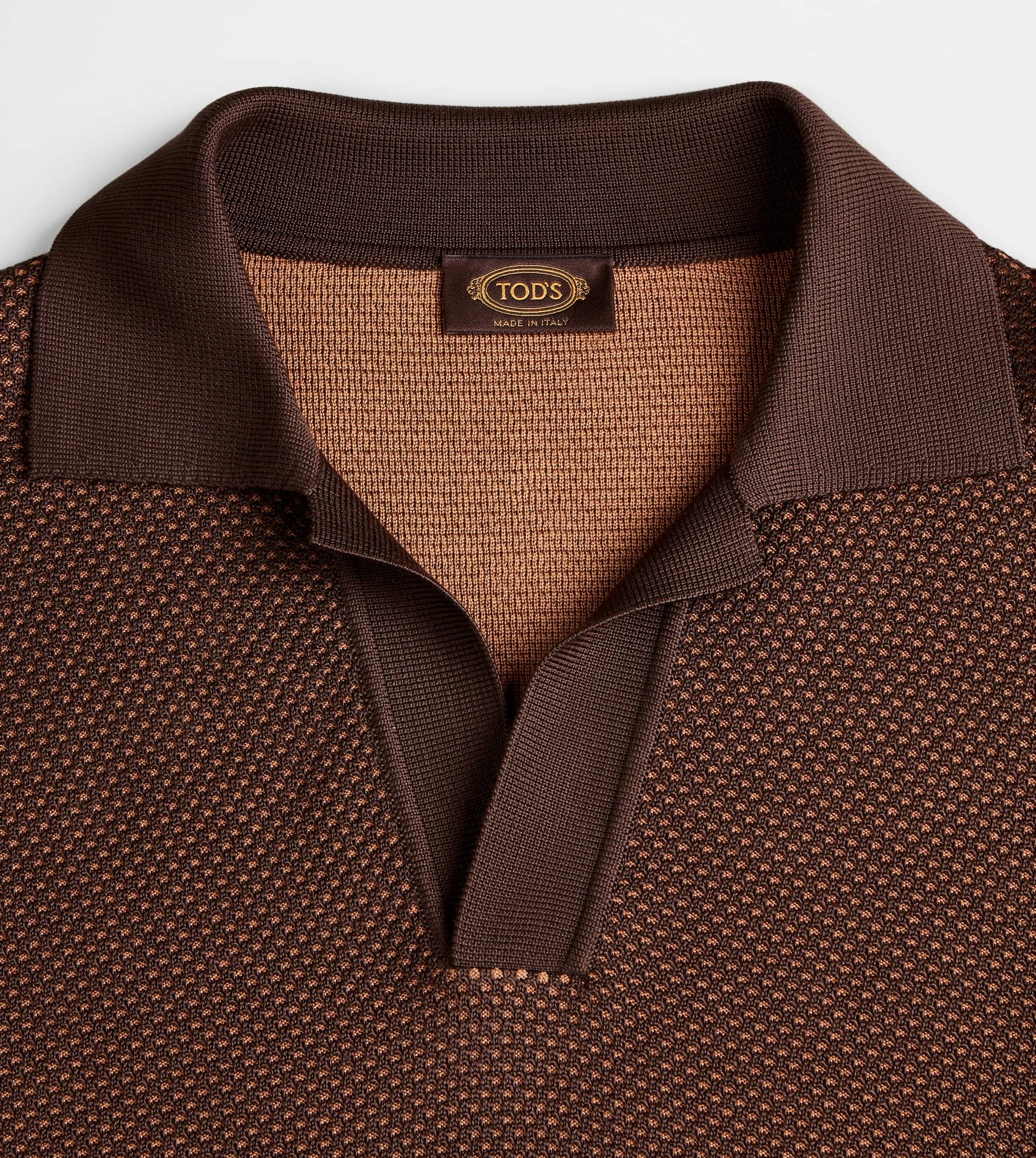 POLO SHIRT IN KNIT - BROWN - 9