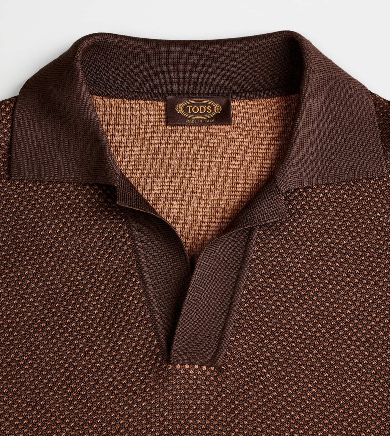 POLO SHIRT IN KNIT - BROWN 9