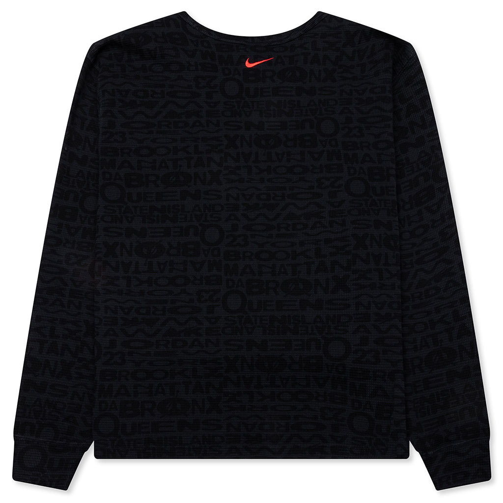 JORDAN X AWAKE NY THERMAL LONG SLEEVE TOP - BLACK/WHITE/UNIVERSITY RED - 3