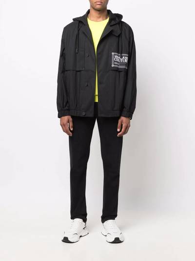 VERSACE JEANS COUTURE logo-patch hooded jacket outlook