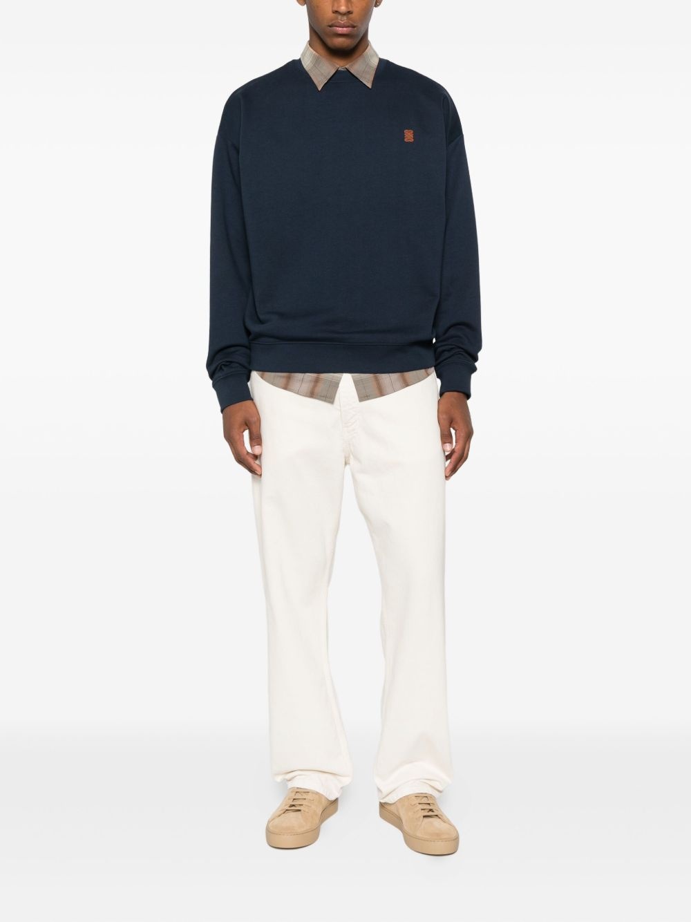 logo-appliqué crew-neck sweatshirt - 2
