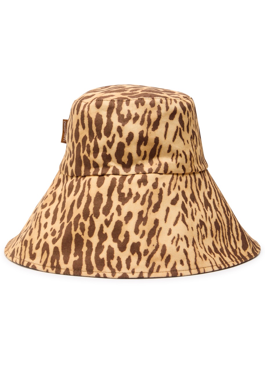 Zimmermann Reversible Printed Linen Bucket hat - 1