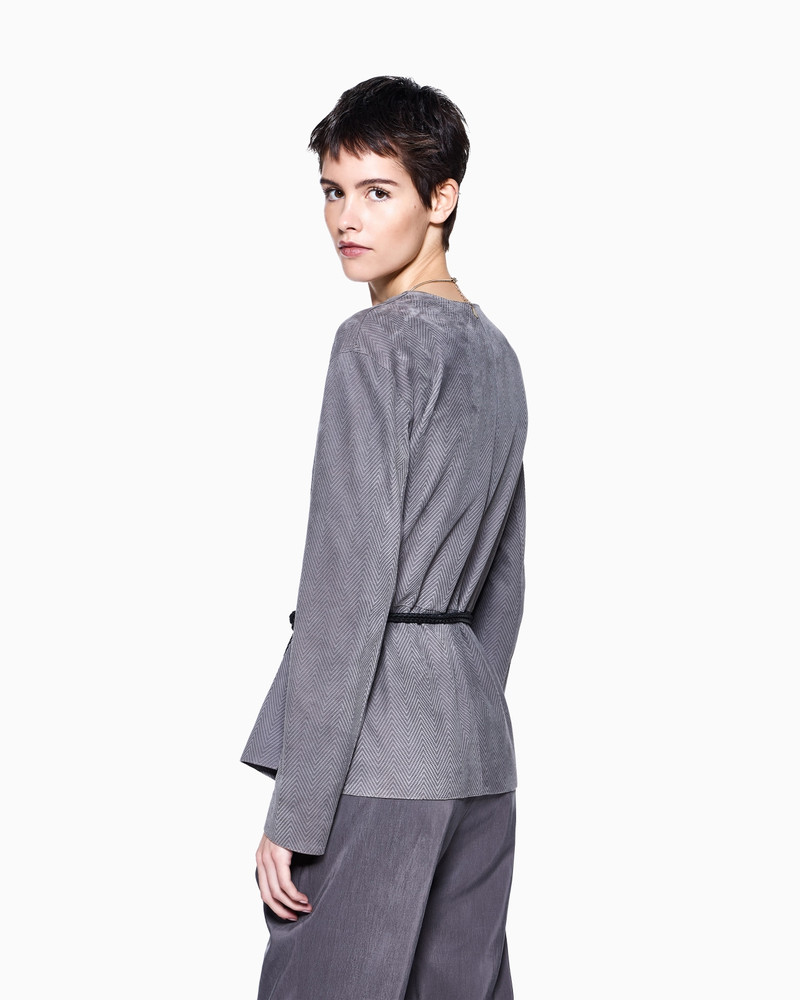 SUEDE-LAMBSKIN SHIRT JACKET WITH CHEVRON PRINT 3