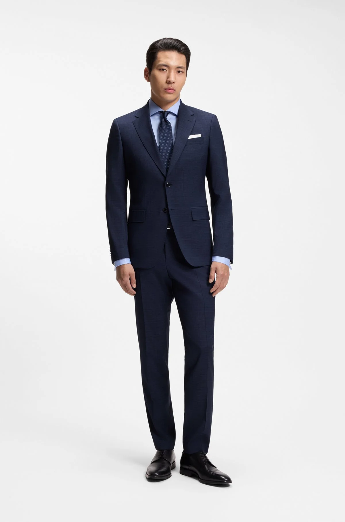 TWO-PIECE SLIM-FIT SUIT IN CHECKED STRETCH WOOL - 1