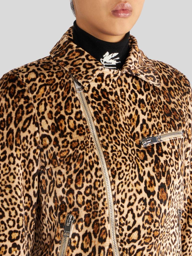 BIKER JACKET WITH ANIMALIER PRINT 2