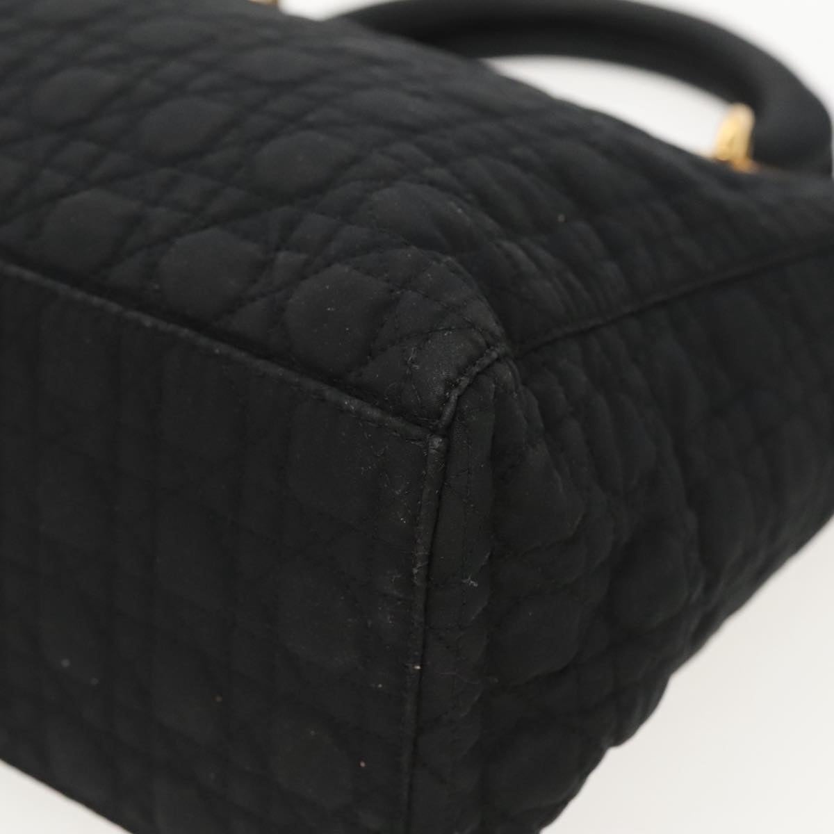 DIOR Canage Hand Bag Nylon Black Gold - 15