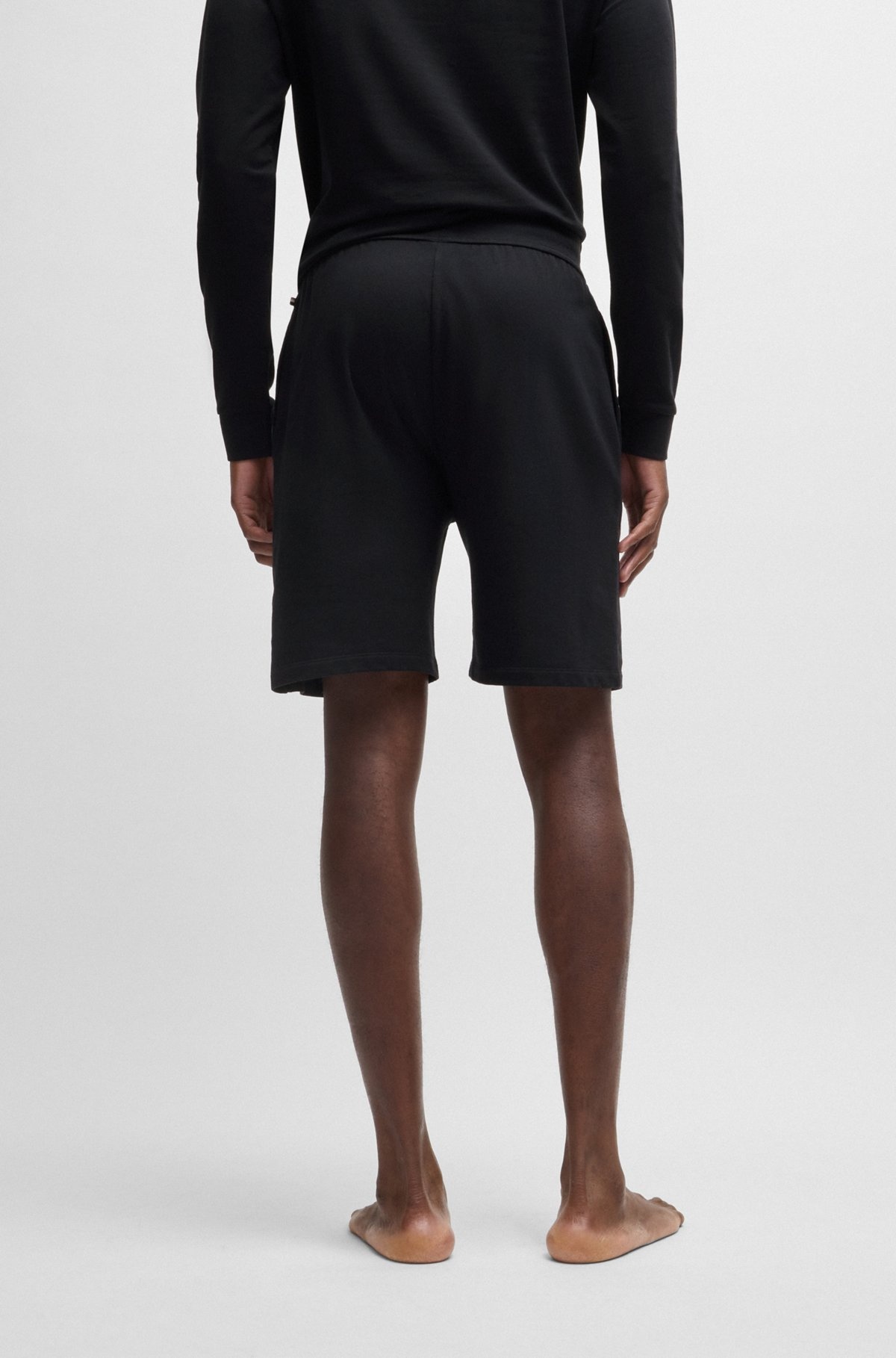COTTON-TERRY SHORTS WITH METALLIC LOGO - 4