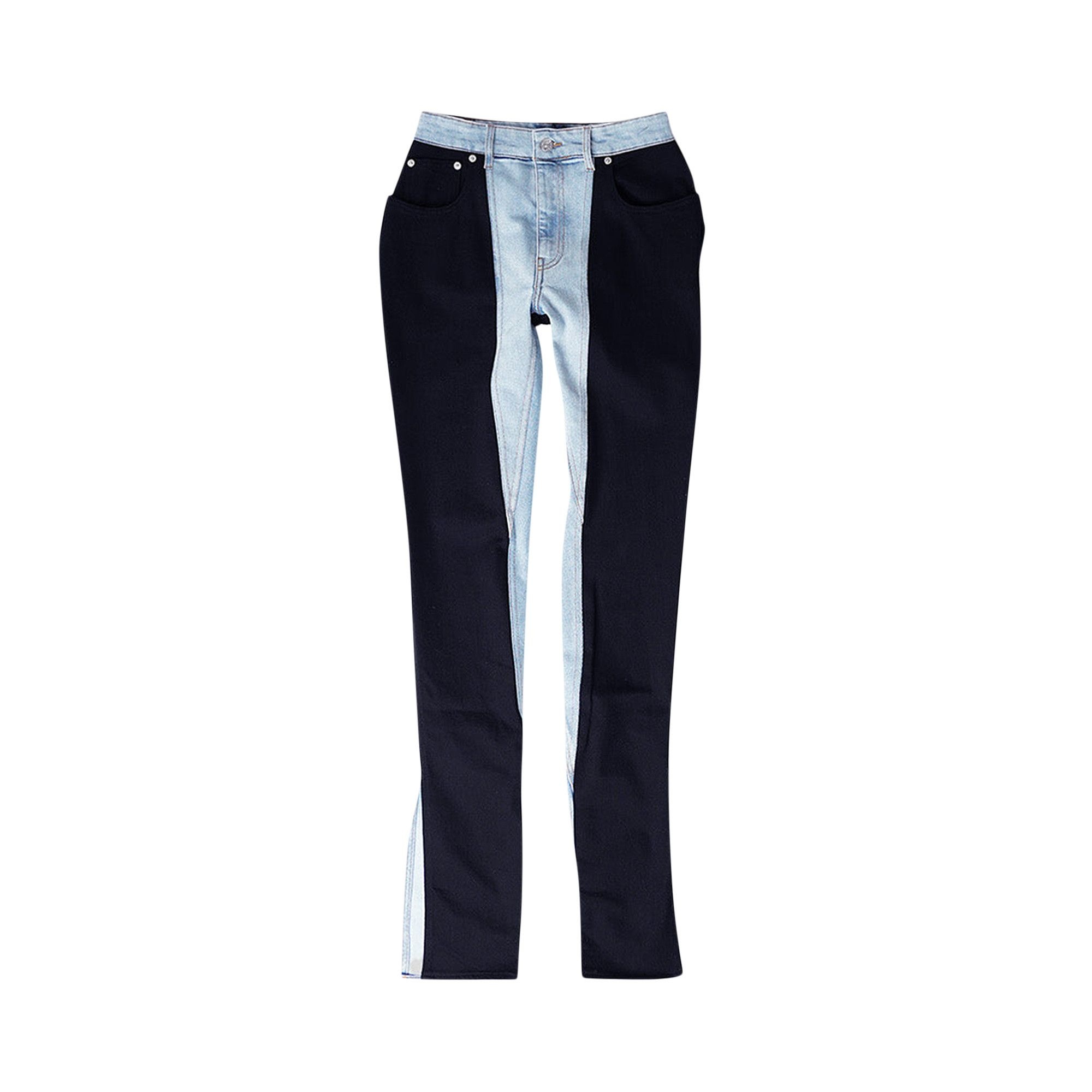 Mugler Bi-Color Skinny Jeans 'Tokyo Blue/Black' - 1