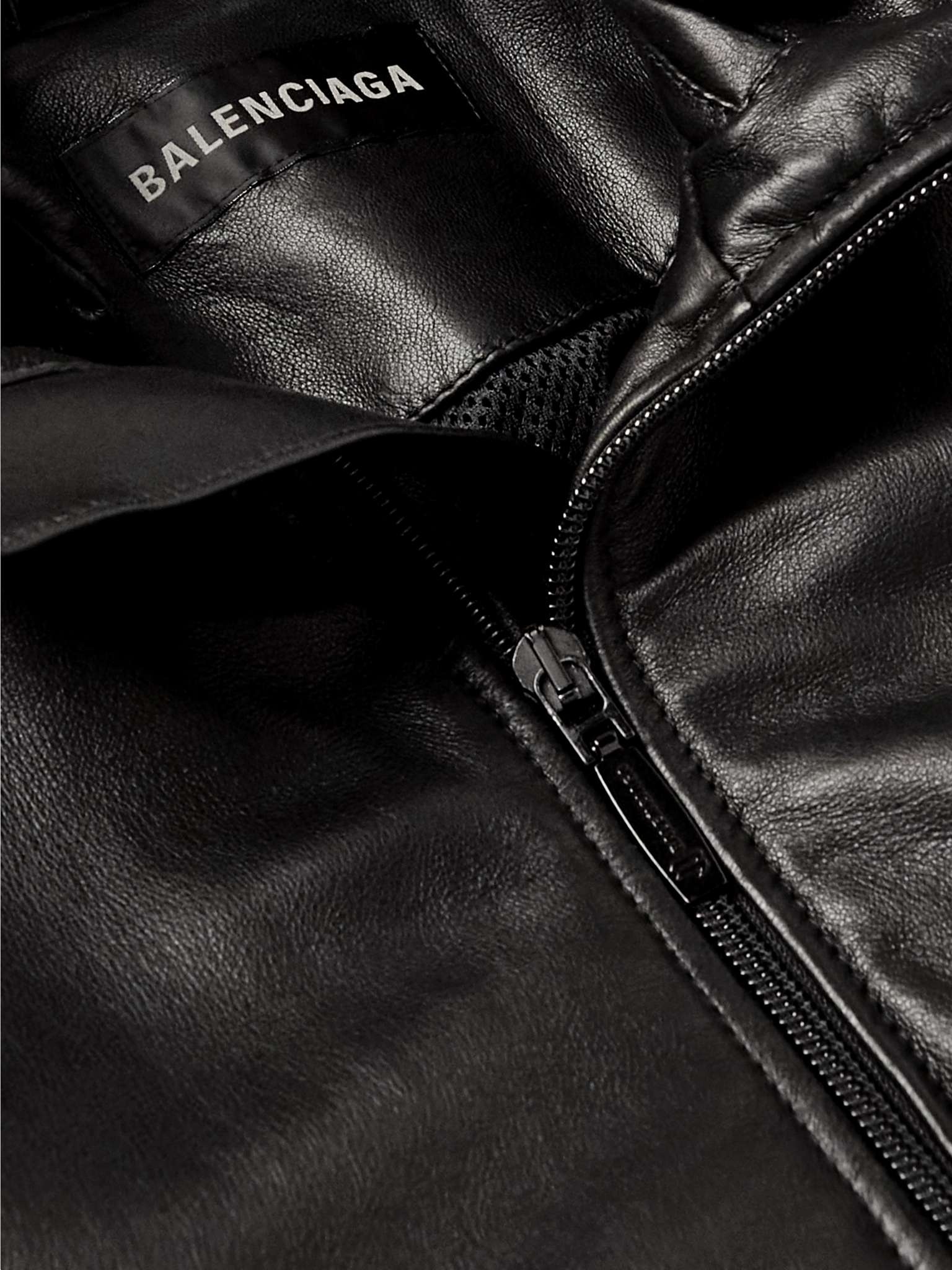 3B Sports Icon leather track jacket in black - Balenciaga