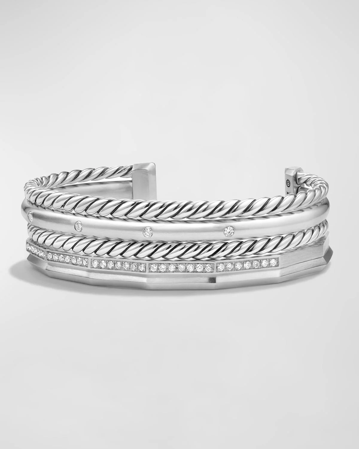 Stax Narrow Cuff Bracelet with Diamonds - 1