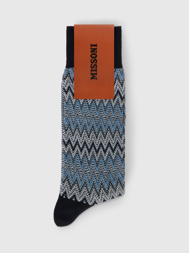 Missoni Mid-length cotton-blend socks with dégradé zigzag outlook