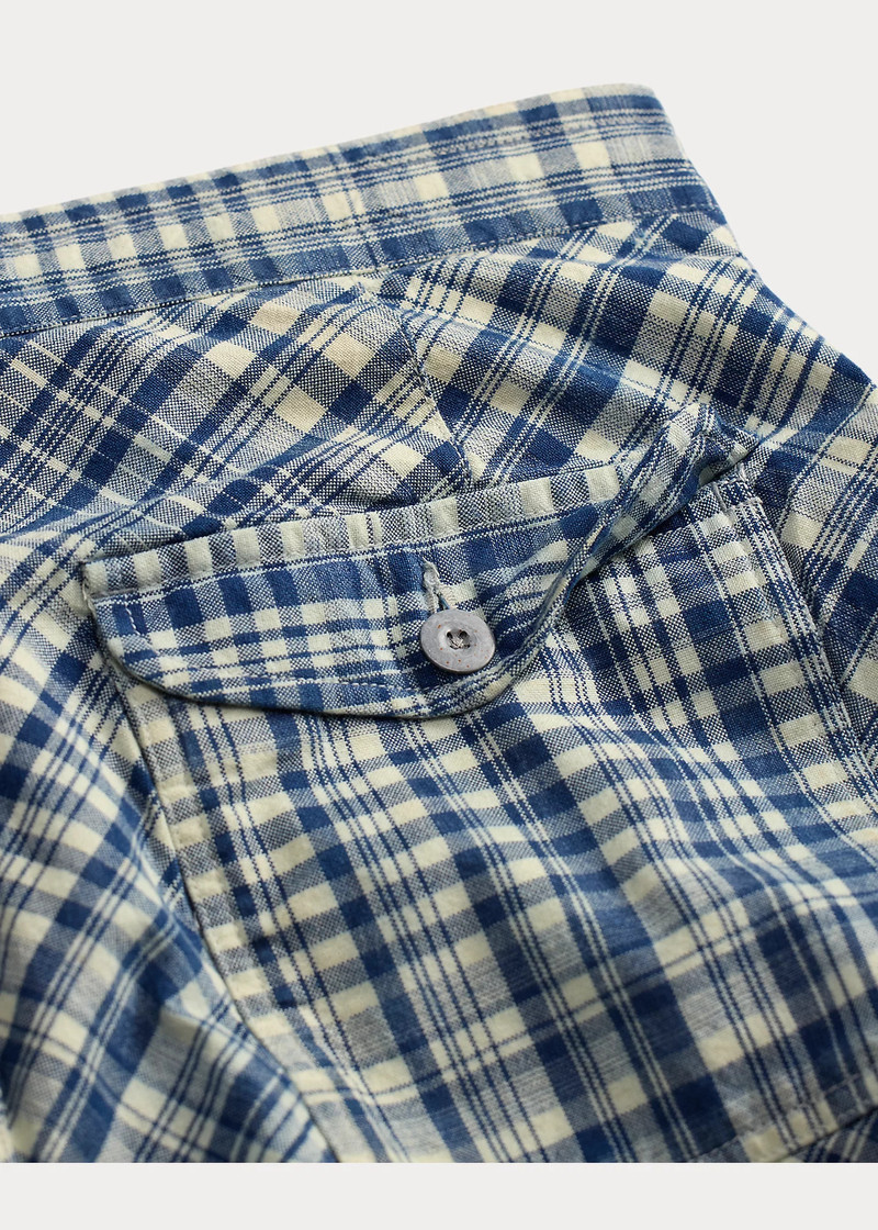 Indigo Plaid Woven Short 4