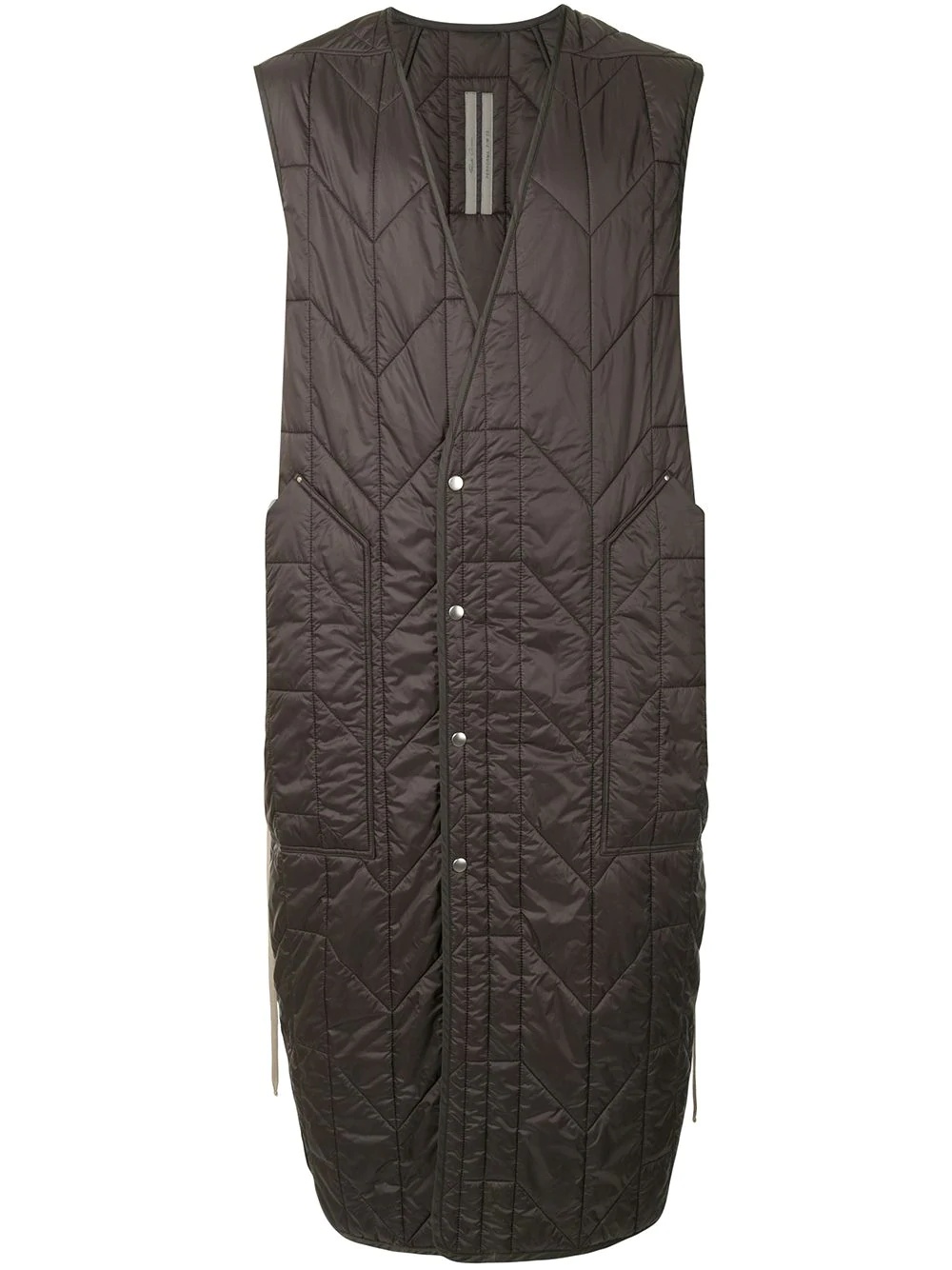 quilted button gilet - 1