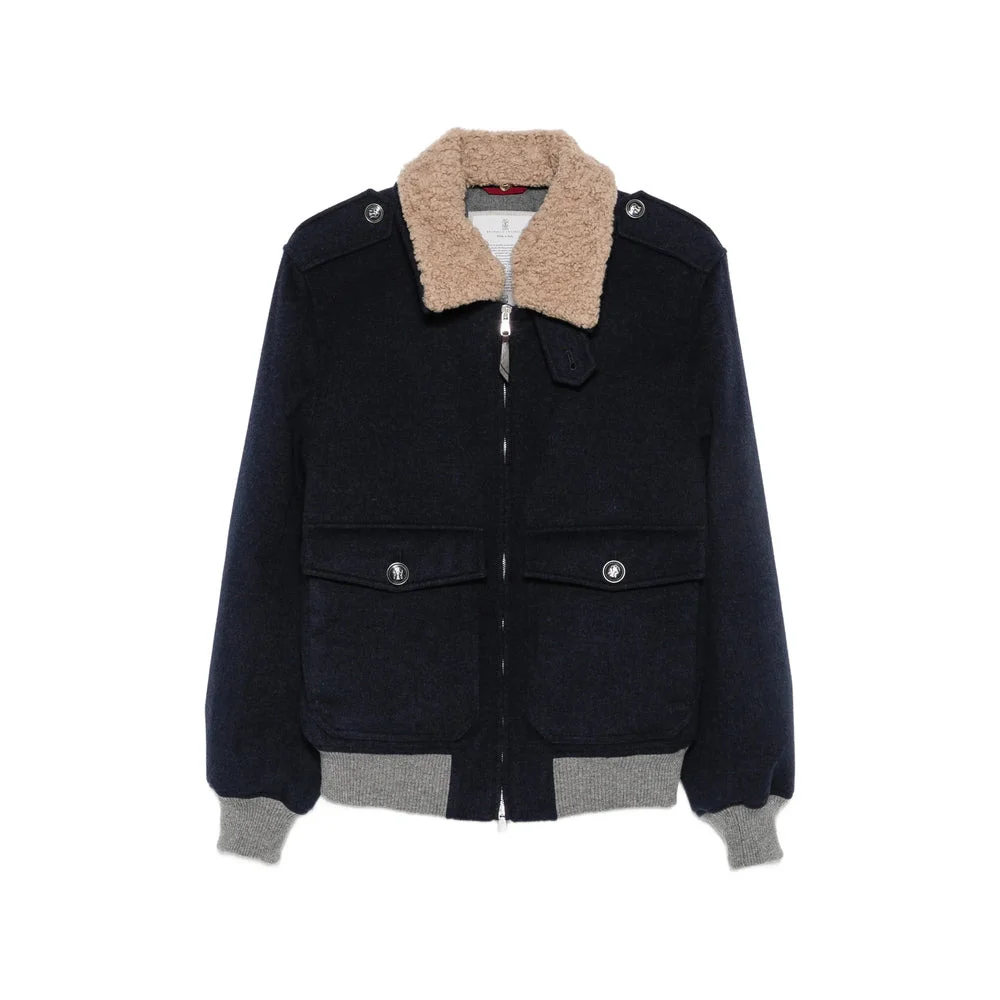 Brunello Cucinelli Blue Jackets - Bomber Jackets Men - 1