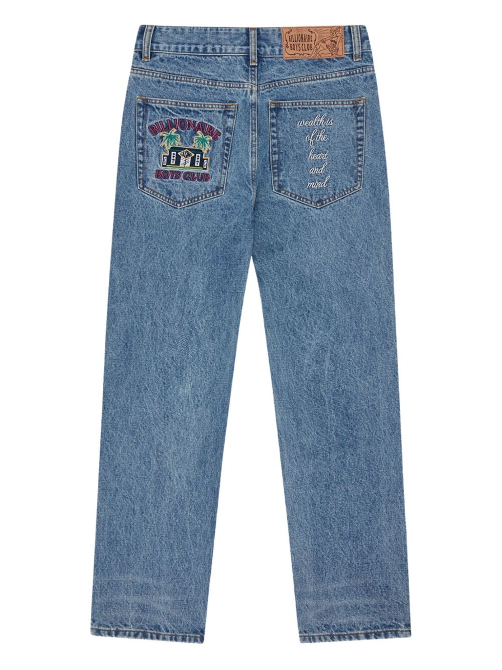 embroidered-pocket jeans - 2