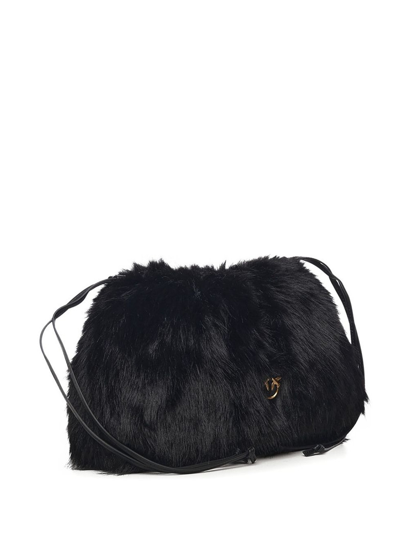 faux-fur logo-plaque clutch bag 3