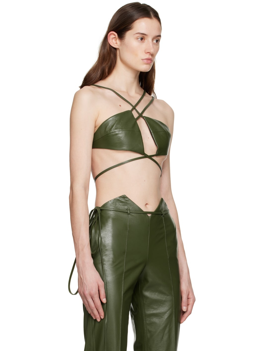 Green Montiva Faux-Leather Bra - 2