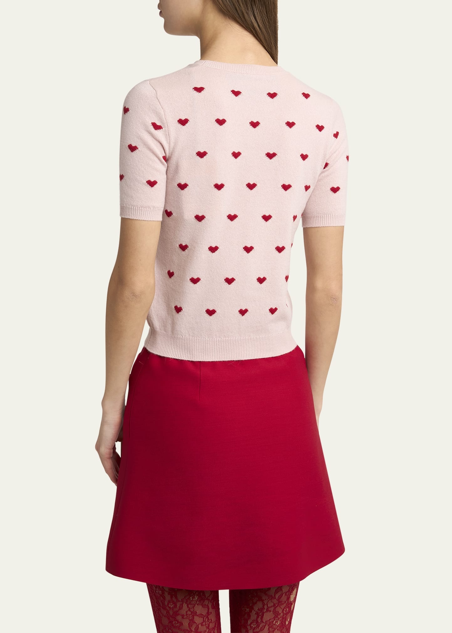 Crewneck Heart Jacquard Sweater - 3
