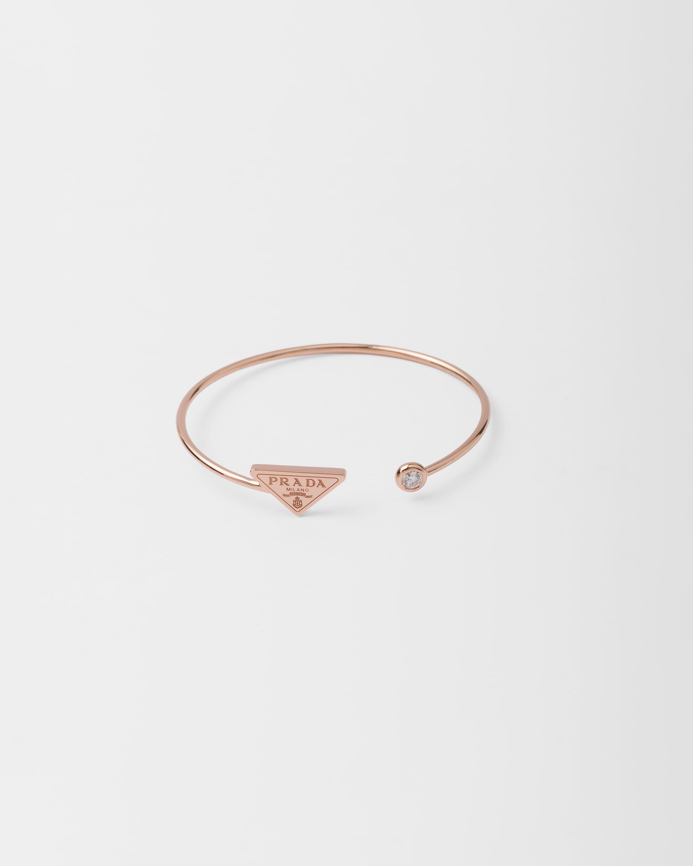 Eternal Gold bangle bracelet in pink gold with diamond - 2