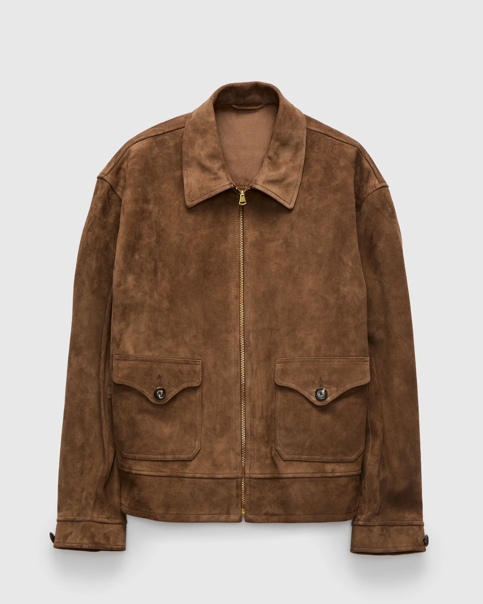 Goat Suede Sports Jacket in Mocha Brown - 1