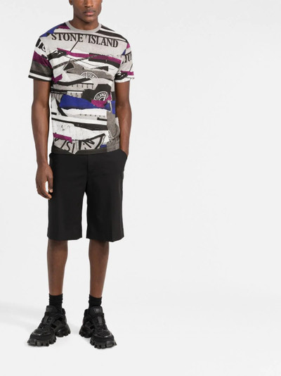 Stone Island patchwork-print T-shirt outlook