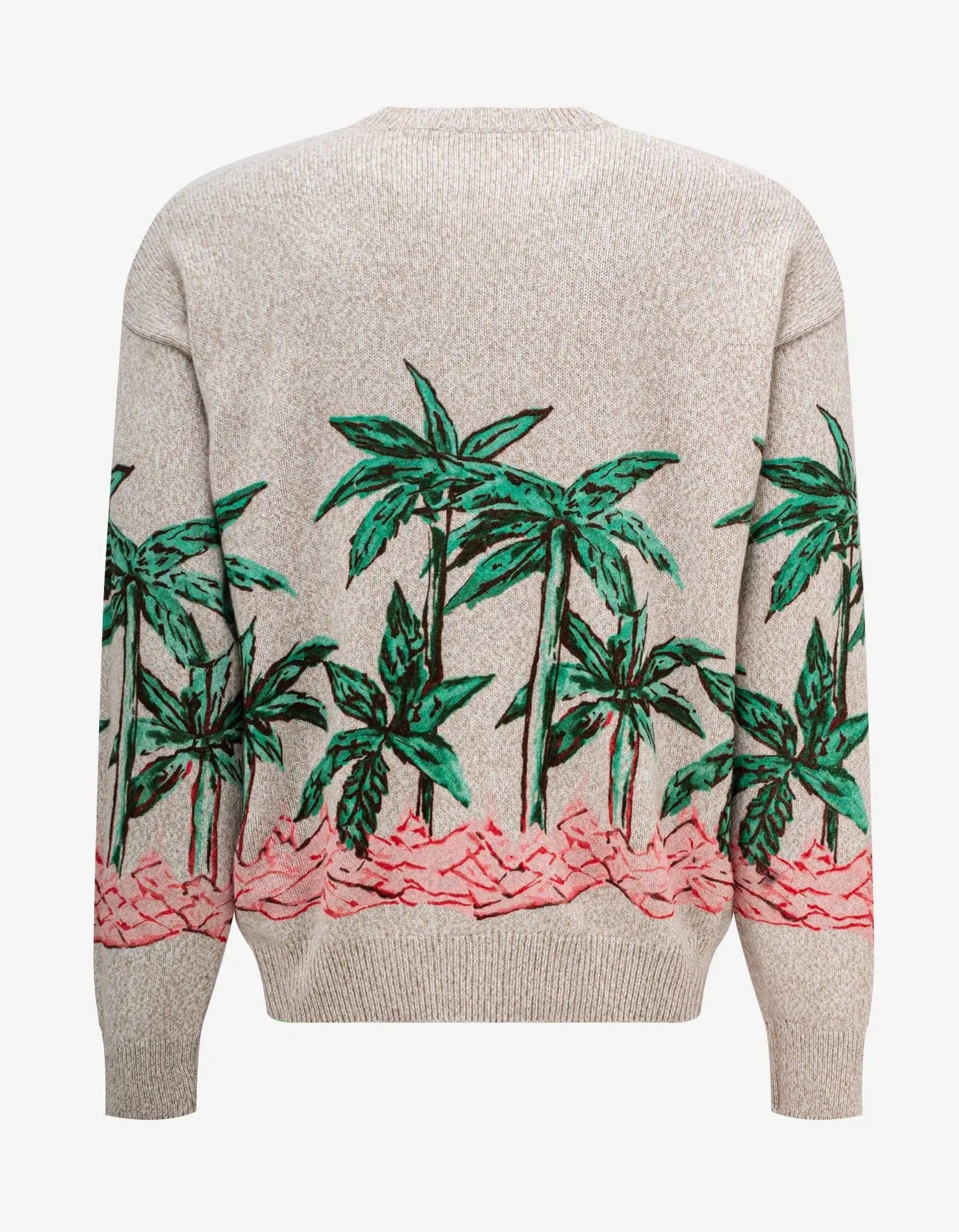 Palm Angels Cream Palms Row Printed Sweater - 2