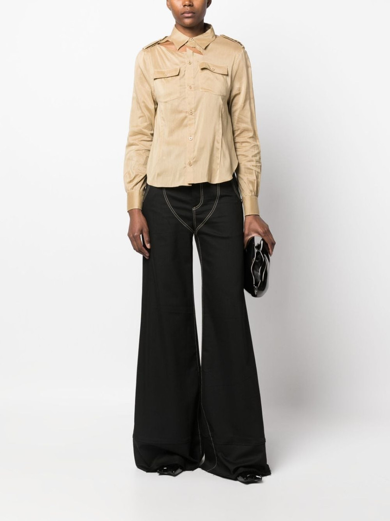 UNDERCOVER open-back cotton-silk blend shirt outlook