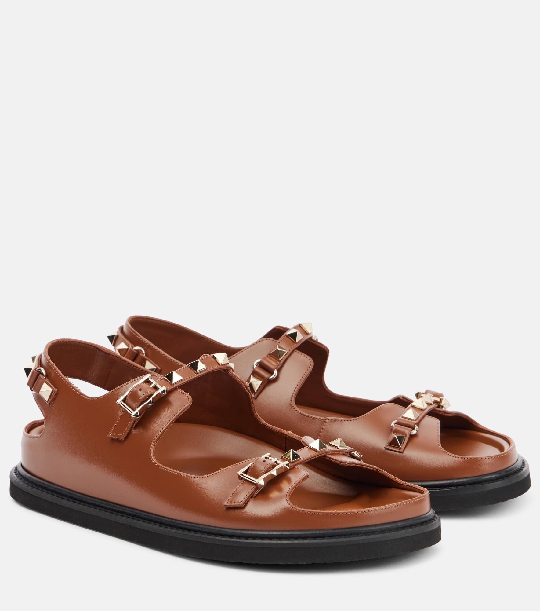 Rockstud leather sandals - 1